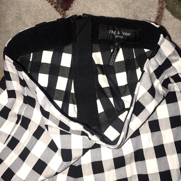 rag & bone NY Skinny Leg Glen Plaid Print Pants in Black and White size 0 - Picture 14 of 16